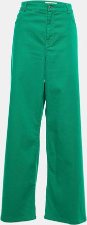 Max Mara Green Denim Wide-Leg Jeans