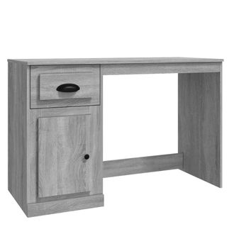 vidaXL Vidaxl - Escritorio Y Caj&oacute;n Madera Contrachapada Gris Sonoma 115x50x75cm