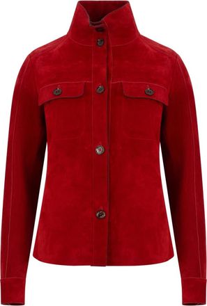 Moorer Flomena Jas - Dames - Leren en Su&egrave;de Jassen - Rood - XS - Polyester - Jassen