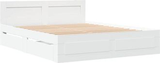 vidaXL Estructura cama con cabecero madera ingeniería blanco 150x200cm Vidaxl