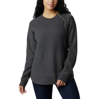 Columbia Chillin Sweater Womens Shark Thermal Stretch Waffle Knit SGN1703