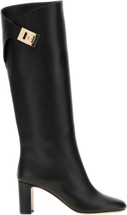 Ferragamo Schoenen, Dames, Zwart, 36 1/2 EU, Heeled Boots
