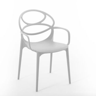Siediti Fuori e Dentro Conjunto de 6 sillas de resina para interior o exterior gris claro