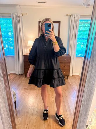 Entro Collared Mini Dress In Black