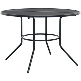vidaXL Mesa De Patio Redonda De Acero Gris Antracita &Oslash;110x72,5 Cm Vidaxl