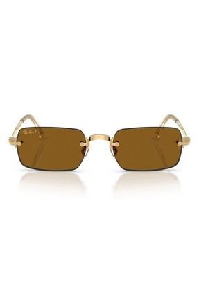 Ray-Ban x A$AP Rocky 54mm Polarized Rimless Sunglasses in Arista /Dark Brown Polar at Nordstrom