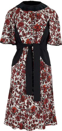 Louis Vuitton Louis Vuitton jurk met rode en zwarte bloemenprint - jaren 2010