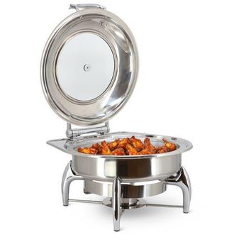MegaChef 6.3 Quart Stainless Steel Round Professional Chafing Dish/Food Warmer/Buffet Server Serving Dish in Silver at Nordstrom