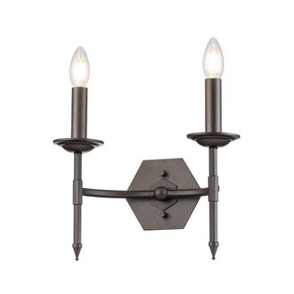 Netlighting Crown 2 Light Indoor Candle Wall Light Iron E14