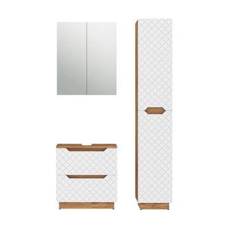 Vicco Juego De Muebles De Ba&ntilde;o De 3 Piezas Lotta, Blanco, 3 Piezas, Vicco