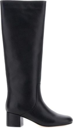 Twin-Set Knee-High Calf Leather Ankle Boots With Silhouette