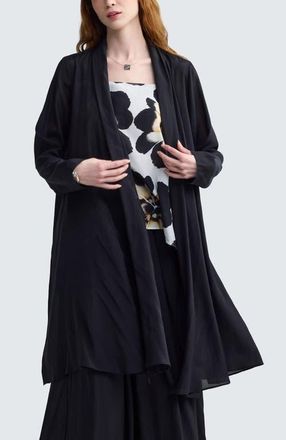 Luukaa D'Celli Vivelle Shawl Collar Open-Front Duster in Black at Nordstrom, Size 16