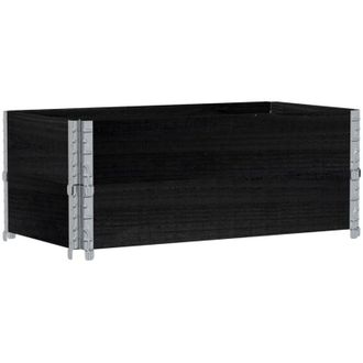 vidaXL Garden Planter Black 100x50 cm Solid Wood Pine vidaXL