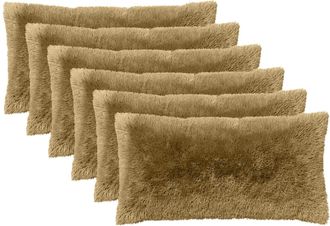 vidaXL Coj&iacute;n Con Almohada Heerlen 6 Uds. Gris Claro Fleece Pv Vidaxl