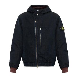 Stone Island Insulated Hooded Jacket - Heren - Winterjassen - Zwart - 2XL - Katoen - Jassen