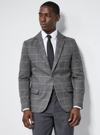 Le 31 Mens Windowpane check flannel jacket