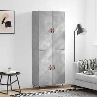 vidaXL Credenza Grigio Cemento 69,5x34x180 Cm In Legno Multistrato - Vidaxl