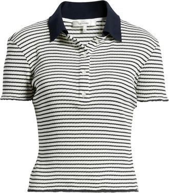 Frame Denim Polo Shirts, female, Multicolor, Size: XS Namu Striped Polo Top