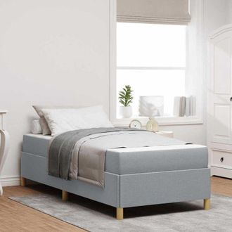vidaXL Cama Tipo Box Spring Gris Claro, Marr&oacute;n Y Blanco 80 X 200 Cm Vidaxl