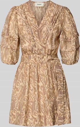 BA&SH Minikleid mit V-Ausschnitt Modell TEODORA in Beige, Gr&ouml;&szlig;e XS