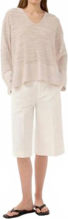 Inwear Nita Mix V-Neck Jumper In Ecru