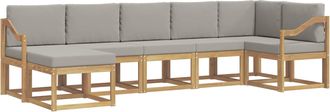 vidaXL Conjunto De Sof&aacute;s De Exterior 7 Uds. Blanco Y Gris Claro Vidaxl