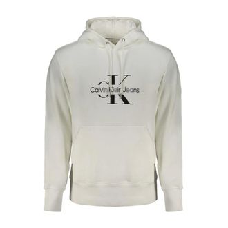 Calvin Klein White Hooded Sweatshirt with Unique Print