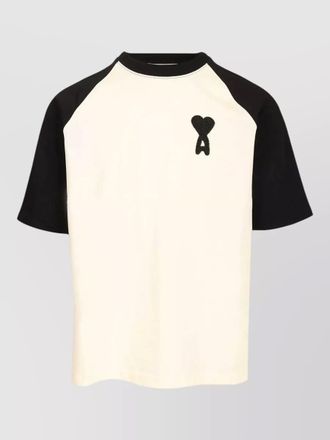 Ami coeur logo raglan crew neck t shirt