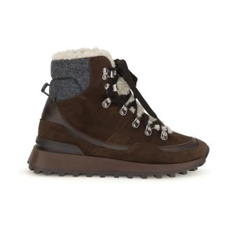 Brunello Cucinelli Su&egrave;de veterlaarsjes - Dames - Schoenen - Bruin - Maat: 38 EU Su&egrave;de