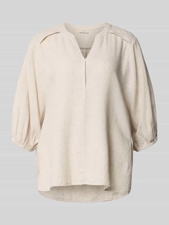 Freequent Bluse aus Leinen-Mix mit verl&auml;ngertem R&uuml;cken Modell Lava in Sand, Gr&ouml;&szlig;e XXL