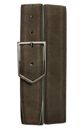 Canali Suede Belt in Brown at Nordstrom, Size 46 R