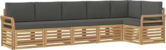 vidaXL Conjunto De Sof&aacute;s De Exterior 6 Uds. Blanco Y Antracita Vidaxl