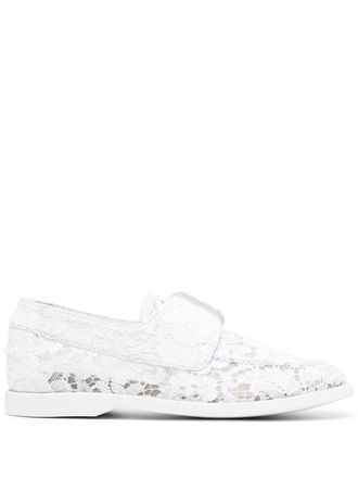 Le Silla Mocassini Claire a fiori - Bianco