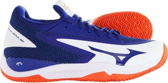 Mizuno Wave Impulse CC Mens White/Blue Tennis Shoes