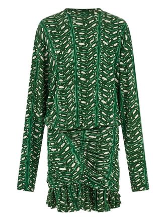 Ferragamo Mini-jurk met print - Groen