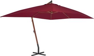 vidaXL Sombrilla Jard&iacute;n Voladiza Con Palo De Madera Burdeos 400x300 Cm Vidaxl
