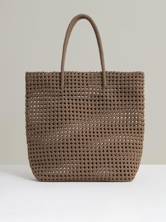 Reiss Taupe Woven Neoprene Tote Bag