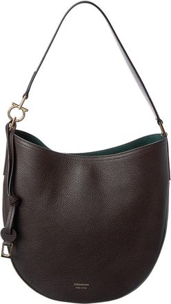 Ferragamo North/South Medium Leather Hobo Bag