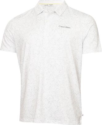 Calvin Klein Mens Abstract Watercolour Polo Shirt - White - M