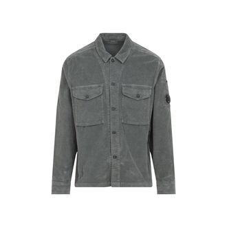 C.P. Company Textured Grey Shirt With Flap Pockets