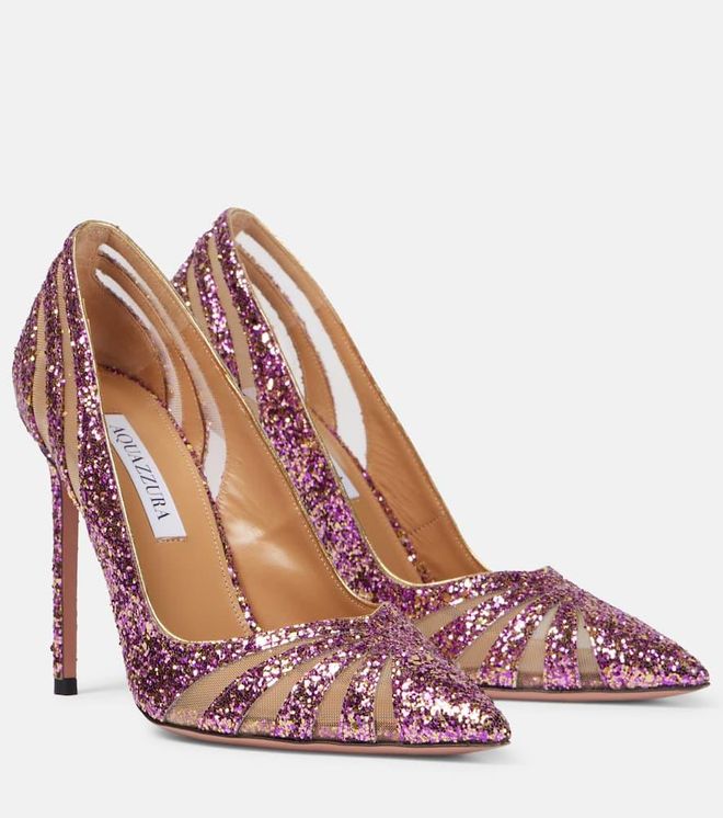 The Spy 105 glitter mesh pumps