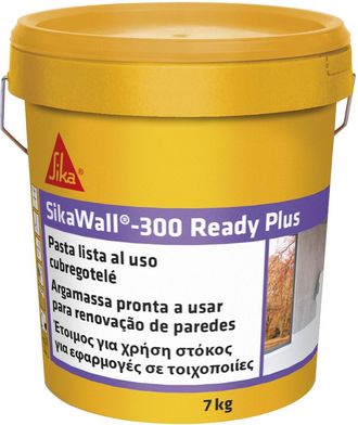 Sika Sika - Wall-300 Ready Plus, Masilla Acrylica Lista Para Usar Para Puenteo De Fisuras Y Peque&ntilde;as Reparaciones, Blanca, 7 Kg