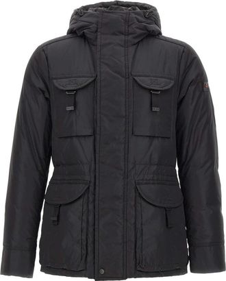 Peuterey Aiptek NBE - Heren - Gewatteerde jassen - Zwart - 2XL - Leer - Jassen