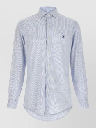 Polo Ralph Lauren linen cotton micro-striped long-sleeve shirt