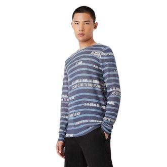Emporio Armani EA7 Heren Slogan Kasjmier Sweatshirt (Marineblauw)