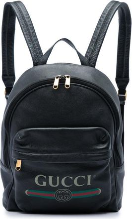 Gucci Pre-owned Gucci Leather Logo Backpack Unisex ZFURY70YOJB62XFA