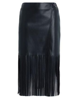Karl Lagerfeld FAUX LEATHER SKIRT W/ FRINGES