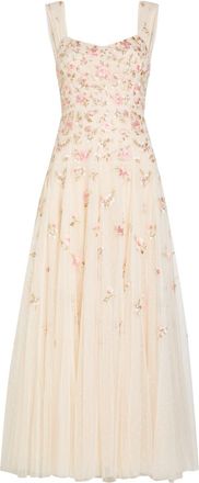 Needle & Thread Mayflower Ditsy Floral-embroidered Tulle Gown - Cream - 16 (UK16 / XL)