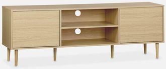 Sweeek Mueble Tv Efecto Madera Con 2 Niveles Y 2 Puertas,160cm