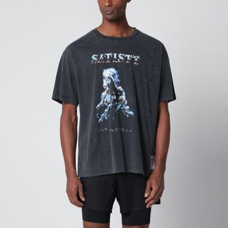 SATISFY MothTech Aged Black T-shirt with holes